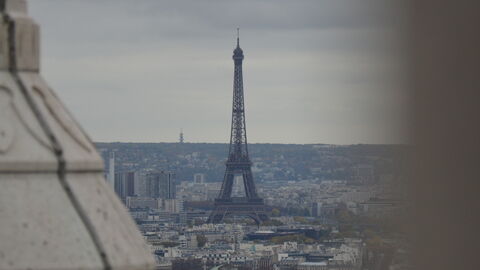 Blick über die Dächer von Paris auf den Eiffelturm