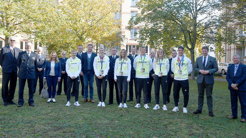 Gruppenfoto der Sportfördergruppe Olympioniken Polizei Hessen